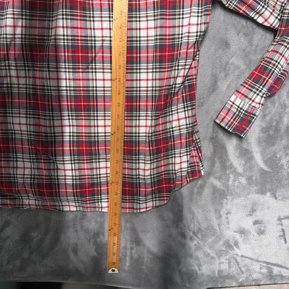 J Crew Broken In Oxford Shirt Mens Large Plaid Slim Fit Button Up Holiday Fall